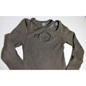 BDG Keyhole Cut-Out Acid Wash Long Sleeve Top Urban Outfitters M